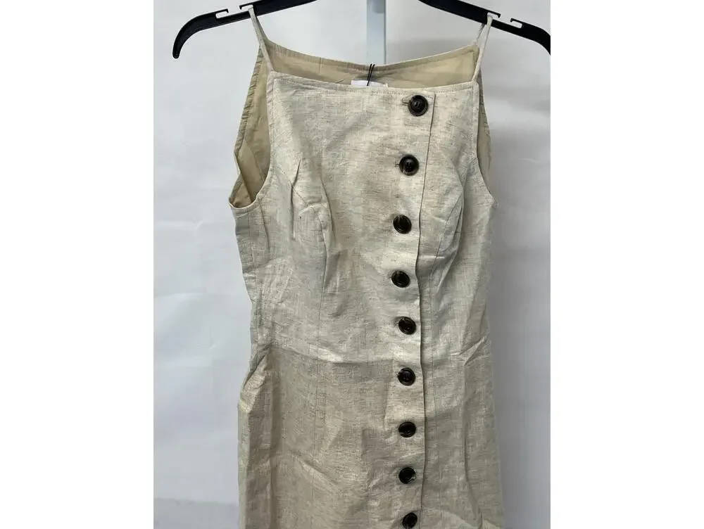 SNDYS Allegra Linen Mini Dress in Natural - Picture 4 of 7